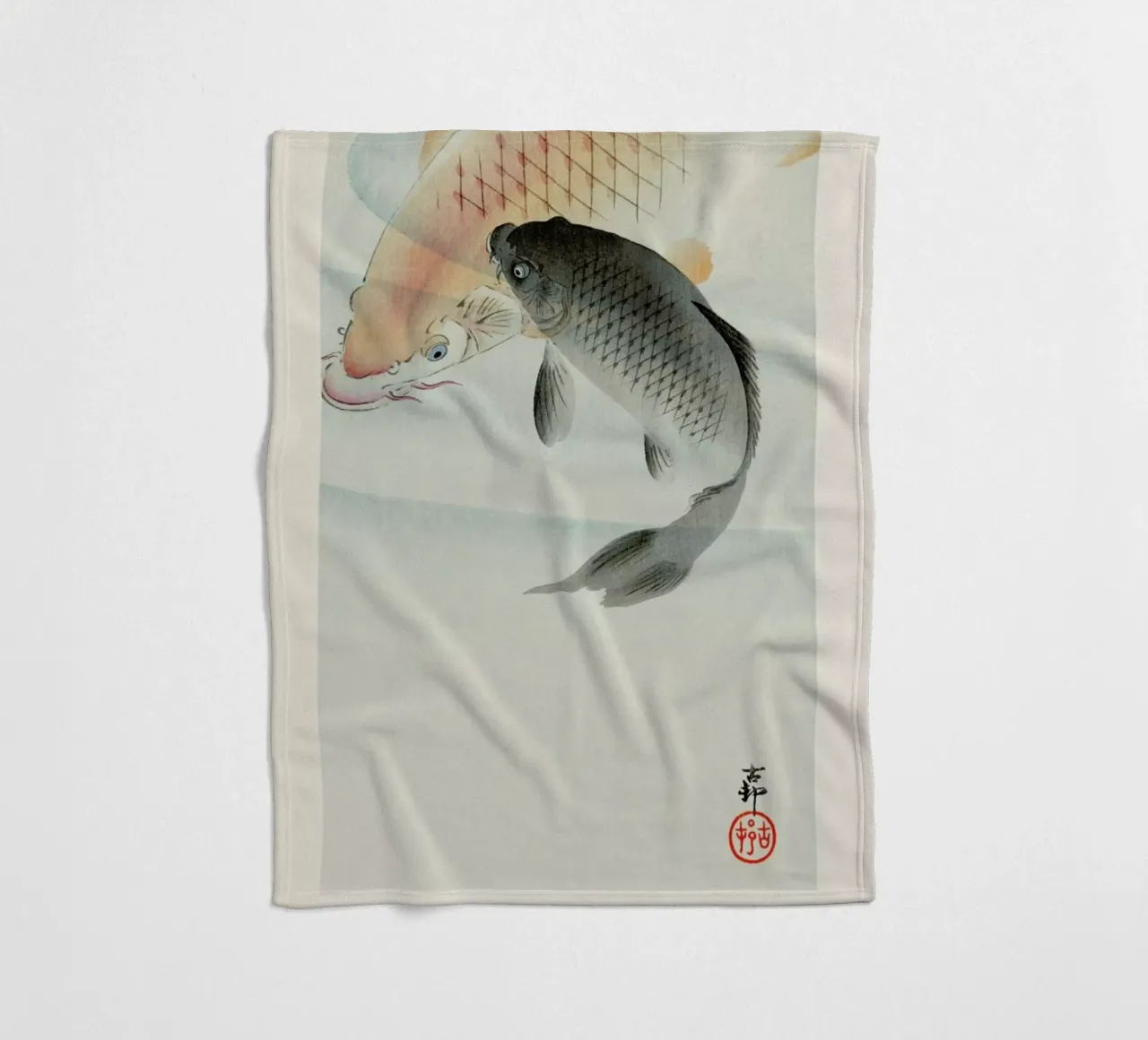 Koson - Two Carp coperta in pile da Vintage by JUNIQE