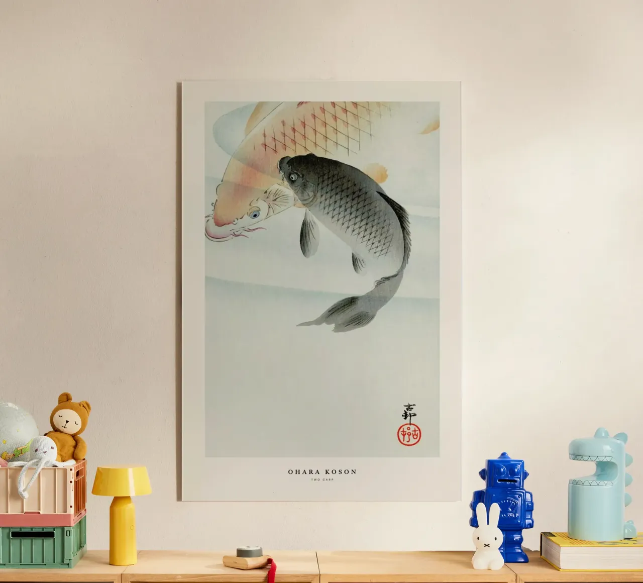 Koson - Two Carp plexiglass da Vintage by JUNIQE