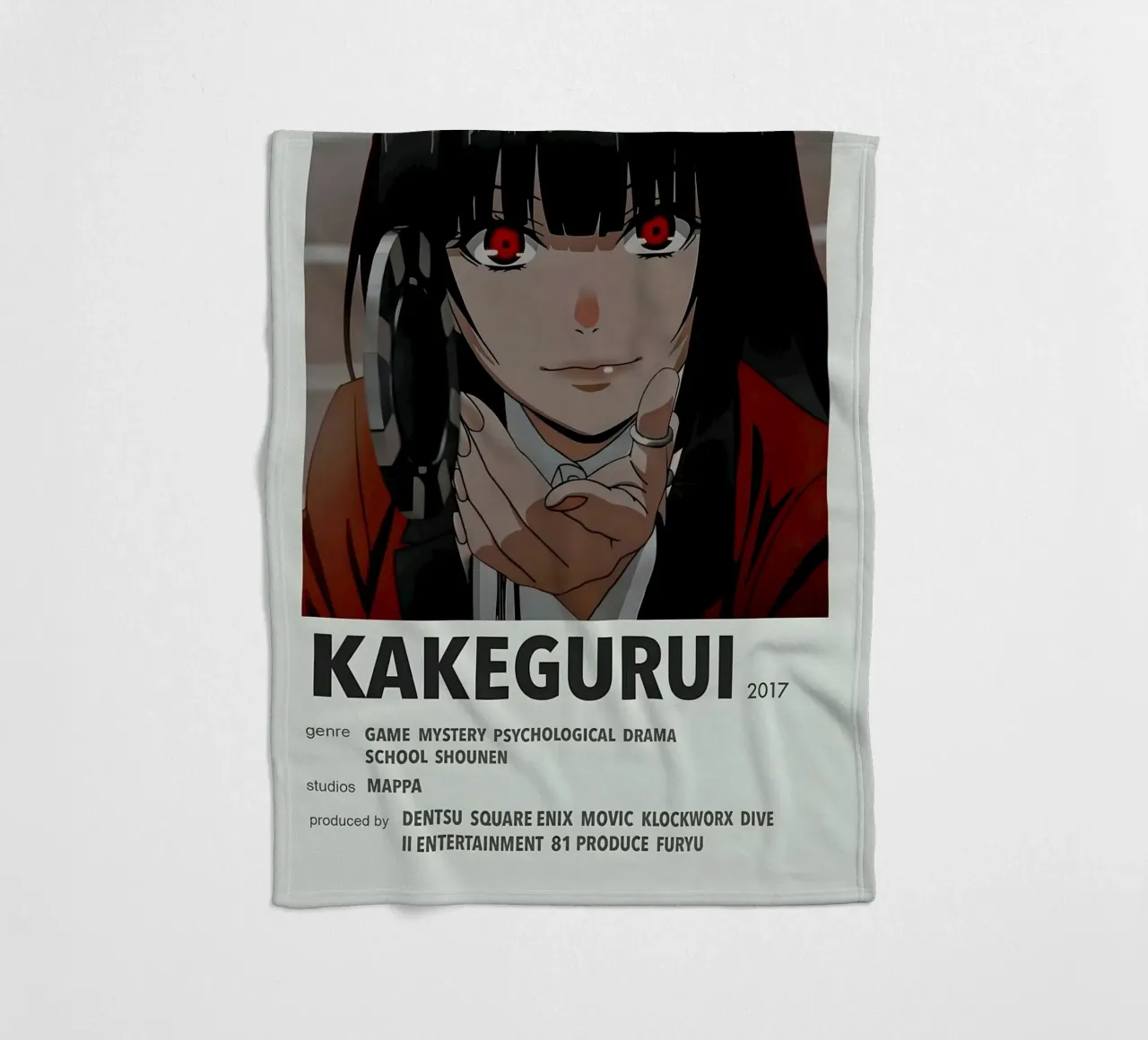 KAKEGURUI  2017 fleece blanket by Totoya
