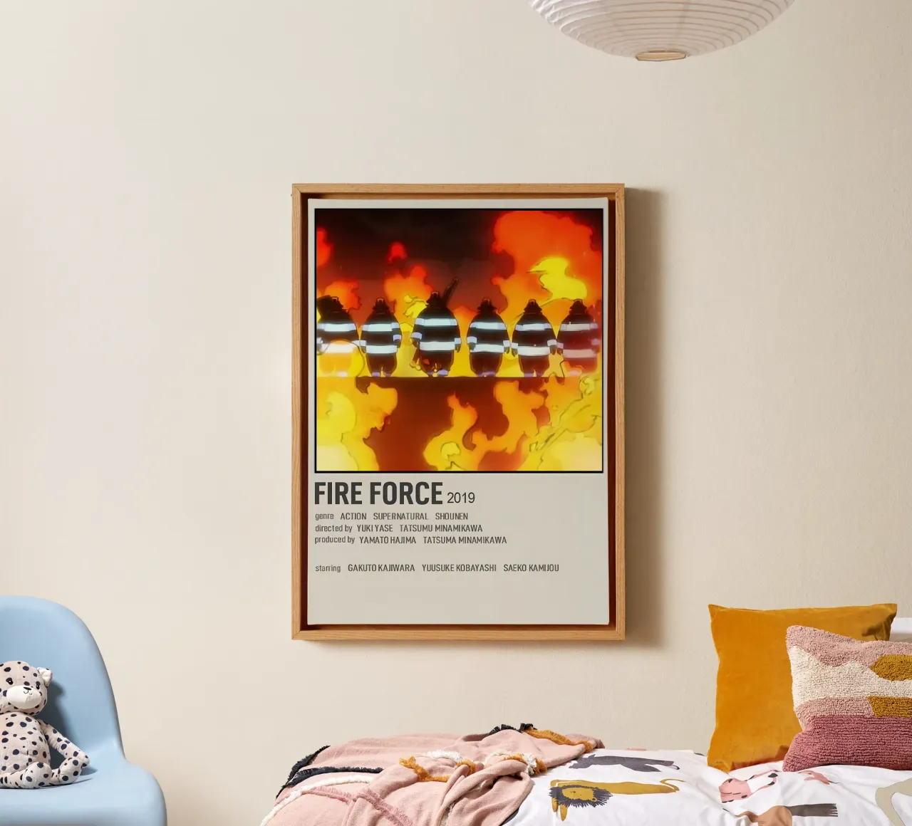 FIRE FORCE 2019 canvas met Baklijst van Totoya