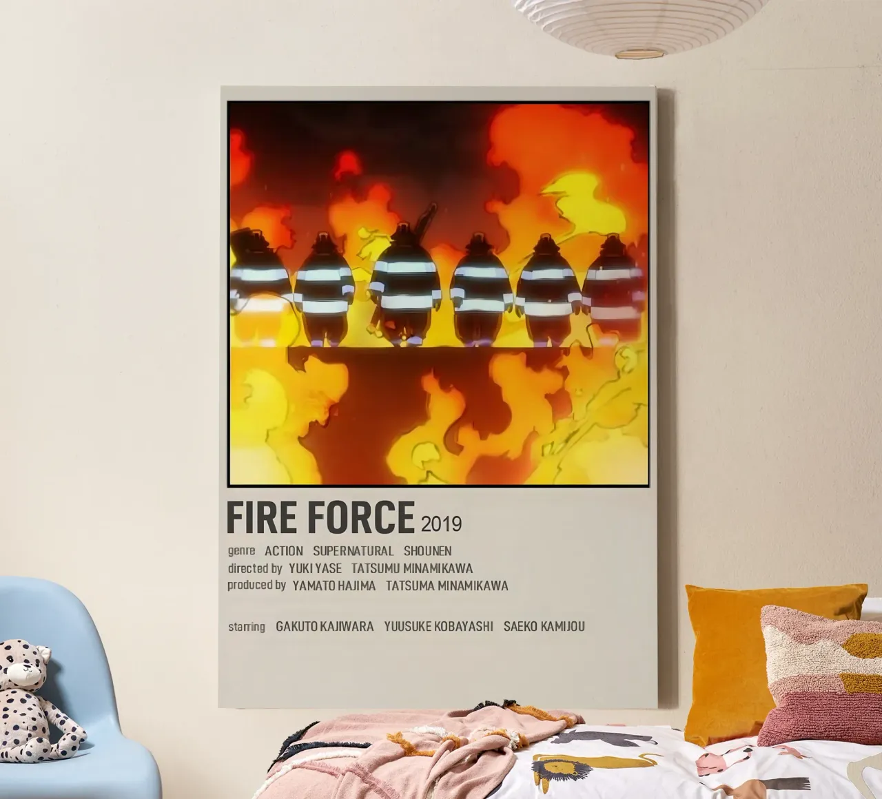 FIRE FORCE 2019 canvas met Baklijst van Totoya
