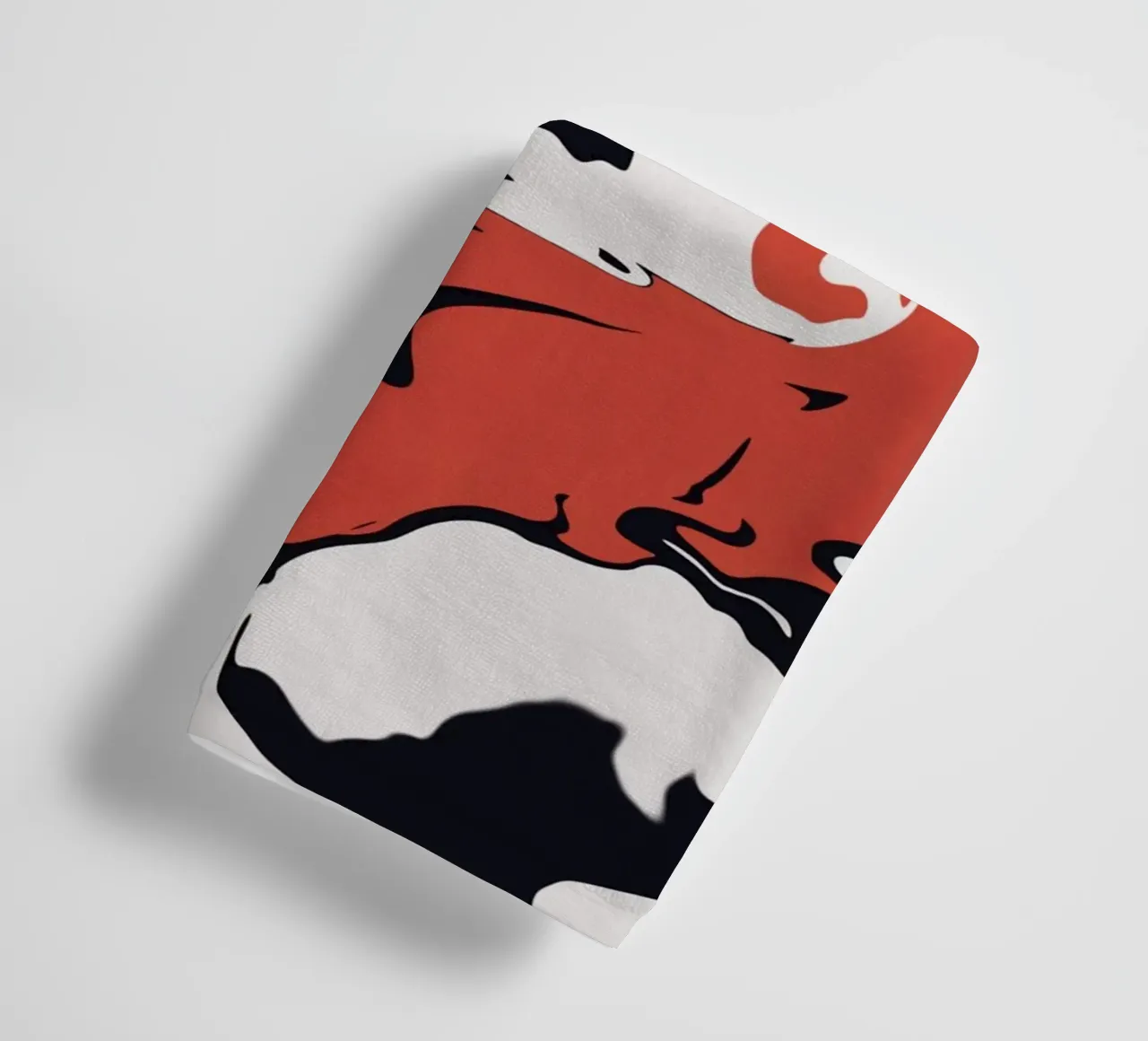 Abstract liquify red and black towel by Little Dean