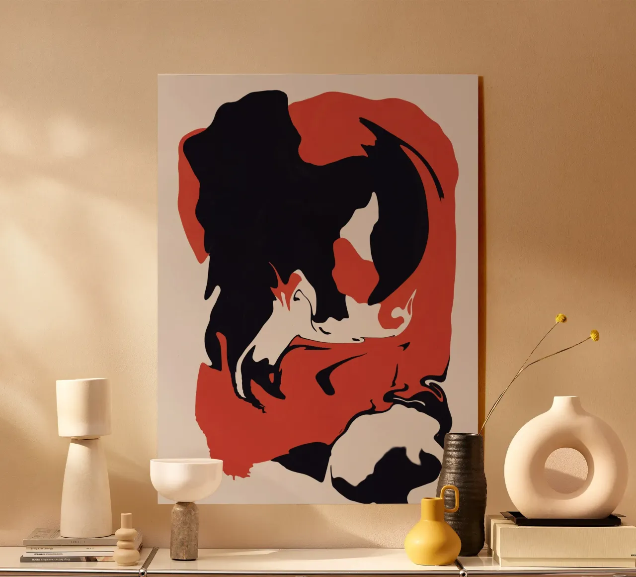 Abstracto licuar rojo y negro metacrilato de Little Dean