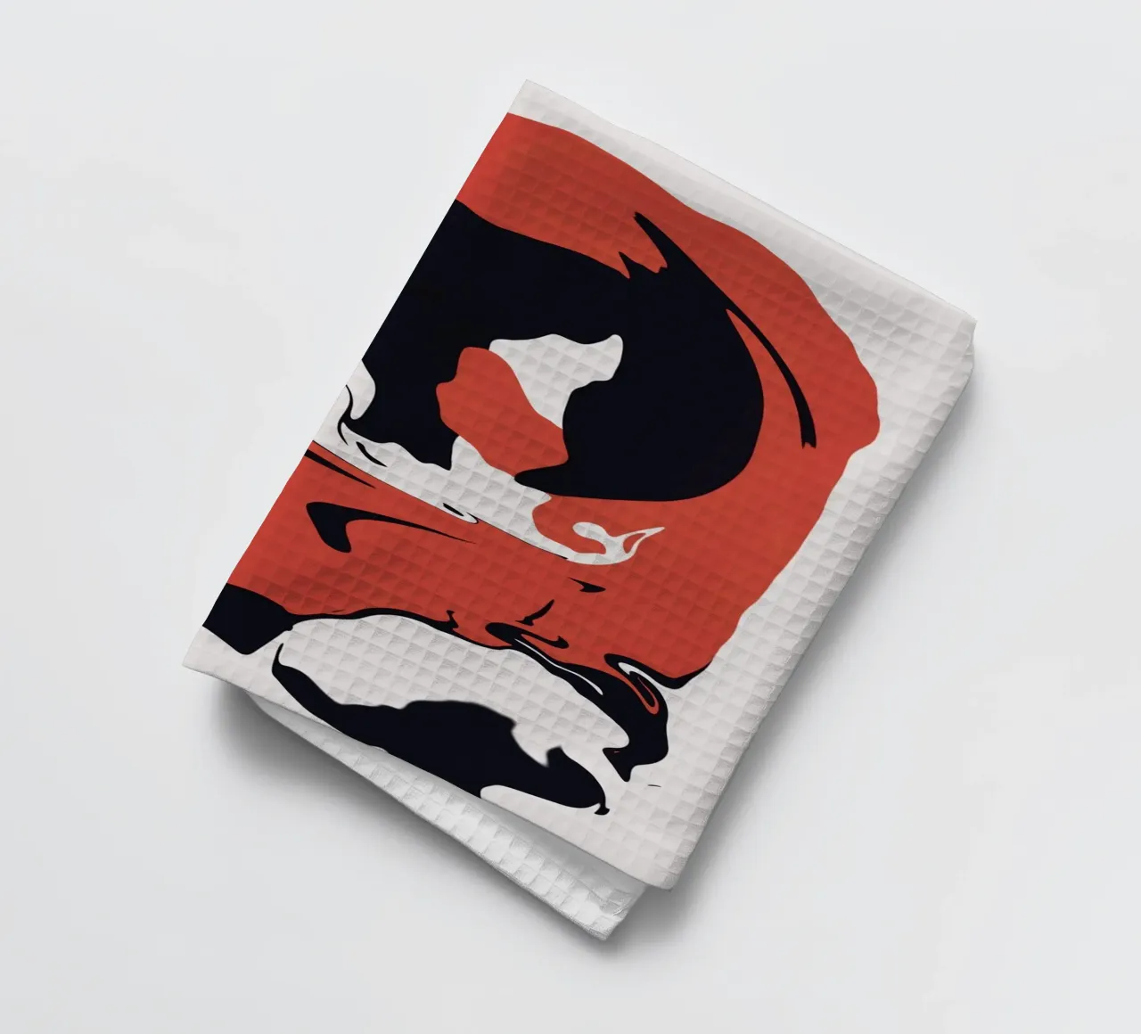 Liquide abstrait rouge et noir torchon de Little Dean