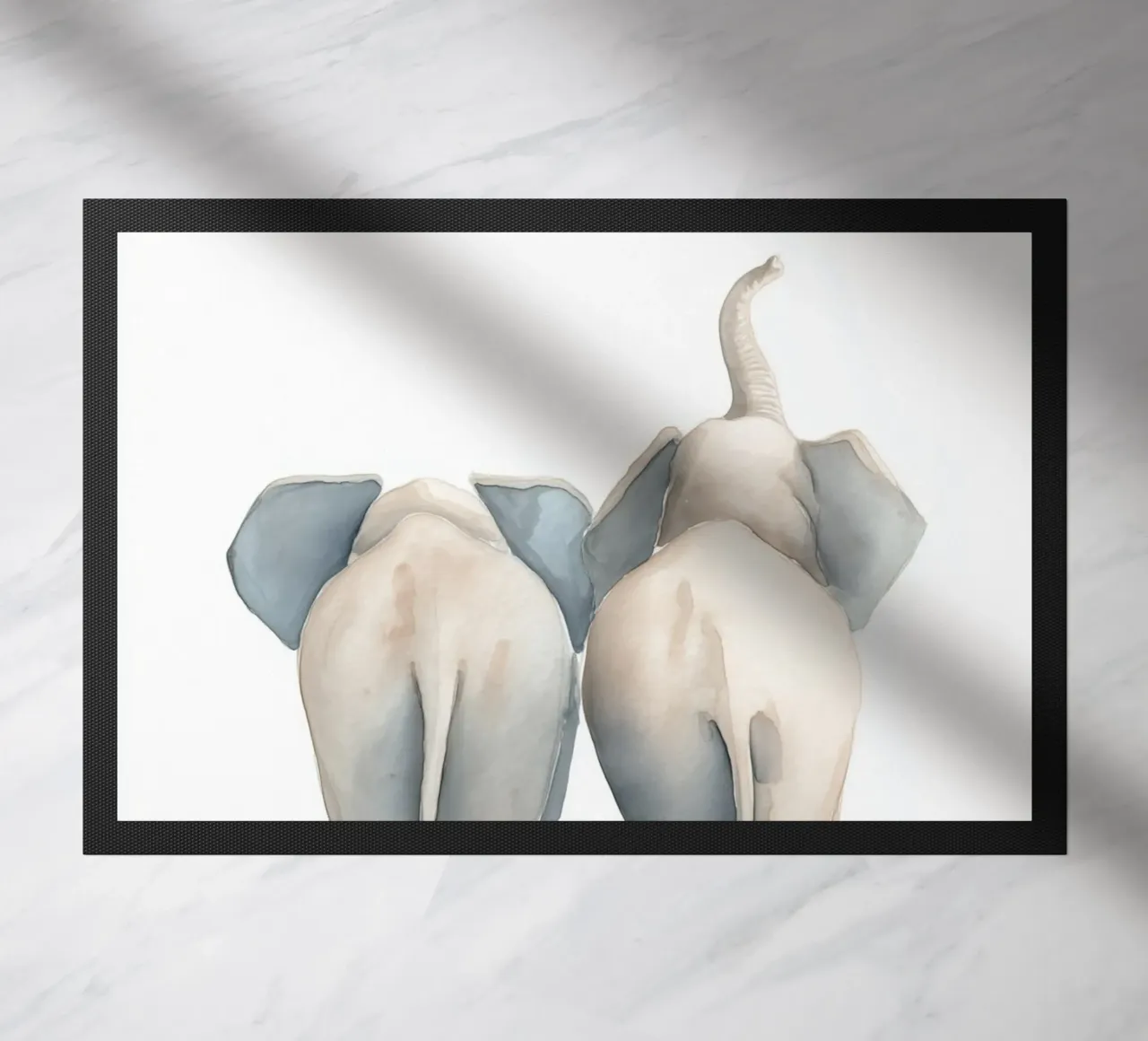 Elephant walk doormat by Carinaprint