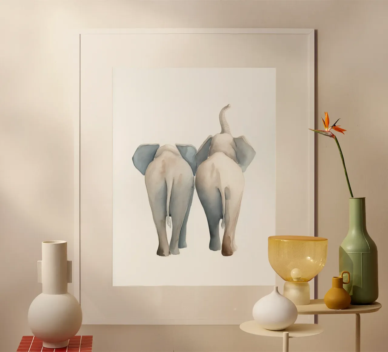 Passeggiata con gli elefanti poster da Carinaprint