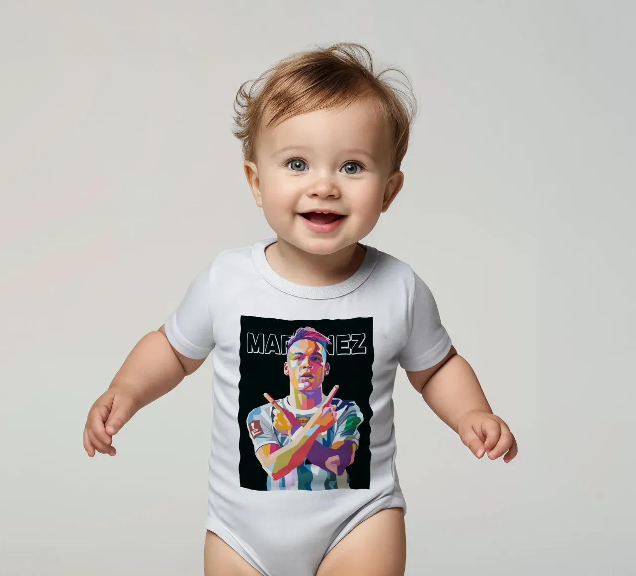 Lautaro Martinez Kunst Kurzarm Babybody von Hantamrata