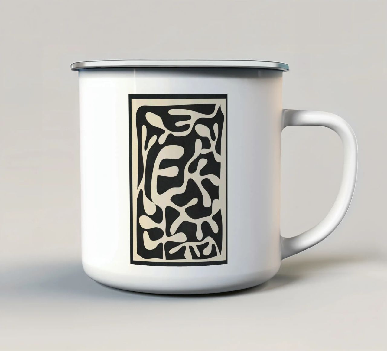 Minimalist Abstract Leaves 1 tazza in smalto da Nadjaa