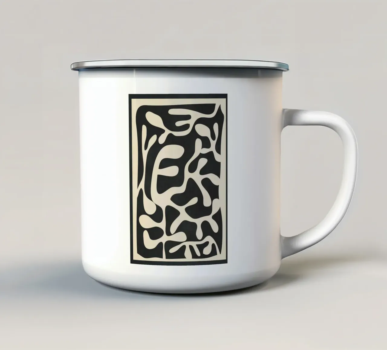 Minimalist Abstract Leaves 1 taza de esmalte de Nadjaa