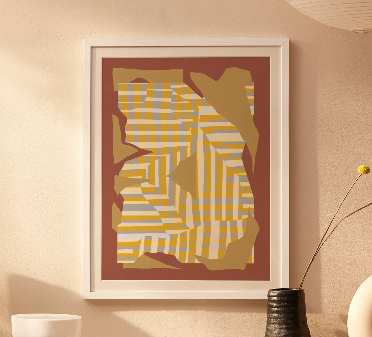 Ligne jaune et variance à rayures découpées hahnemühle de Little Dean