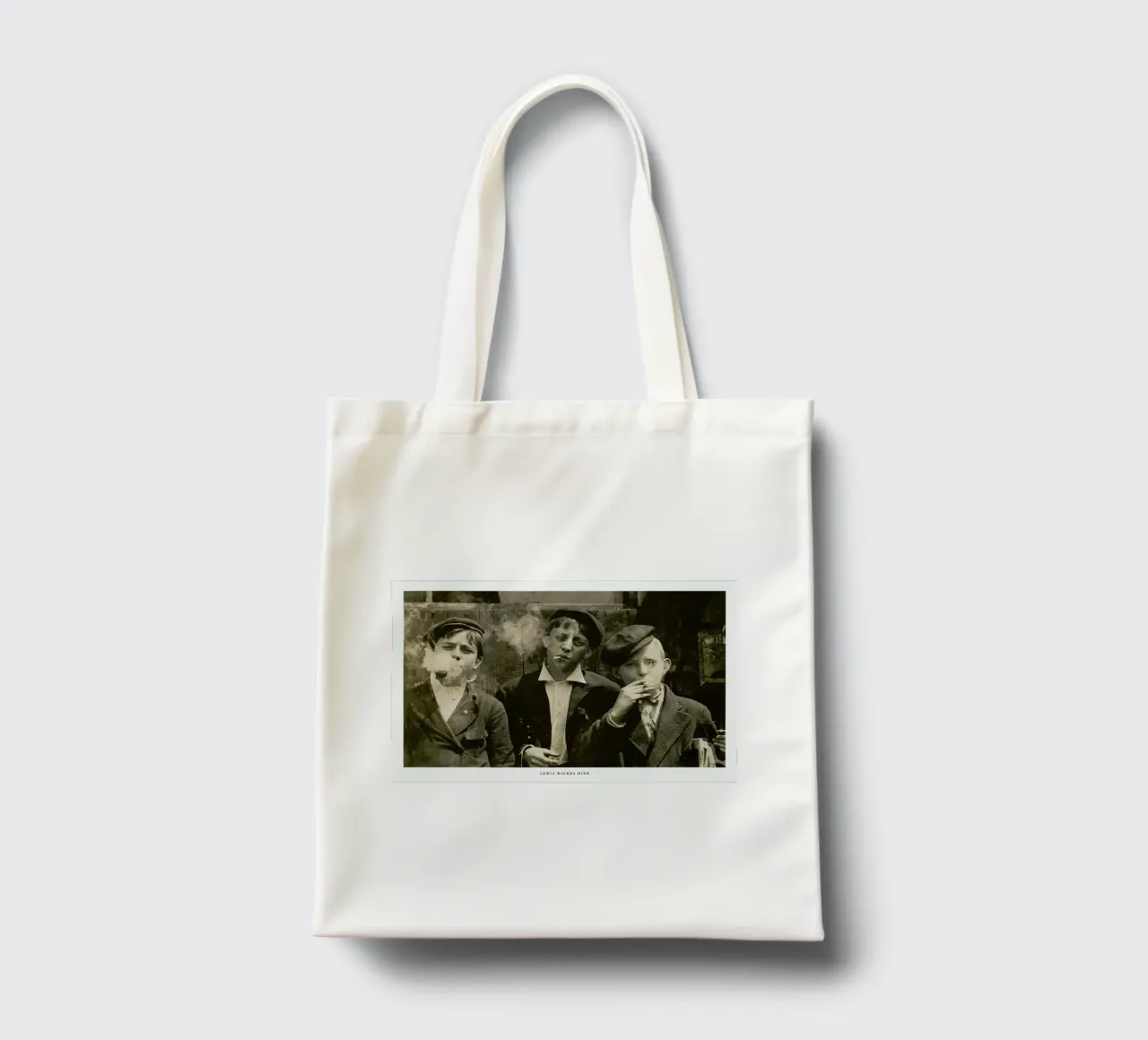 Lewis Wickes Hine - Newsies at Skeeter's Branch, Jefferson near Franklin tote bag by ARTOTHEK