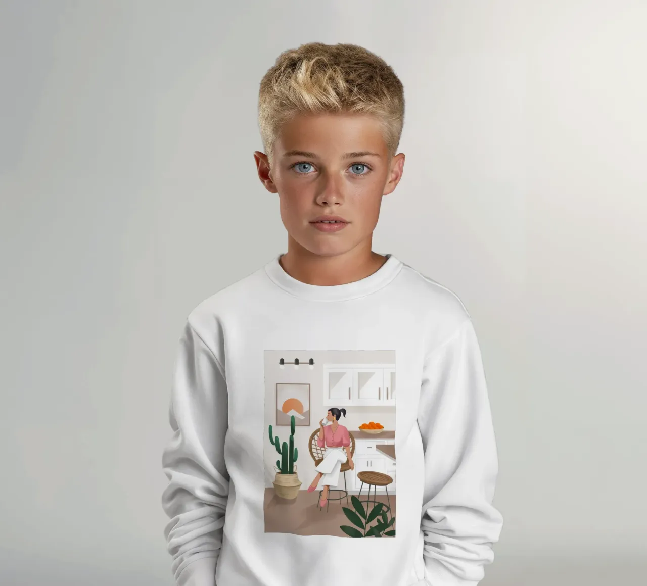 Cucina Cactus Calm felpa bambino da Fine Sanctuary