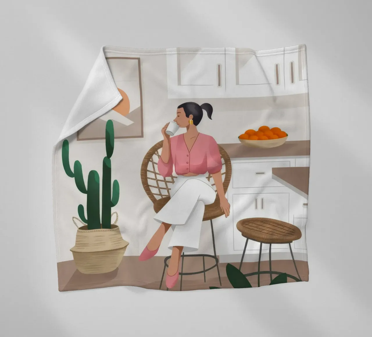 Cucina Cactus Calm coperta in pile da Fine Sanctuary