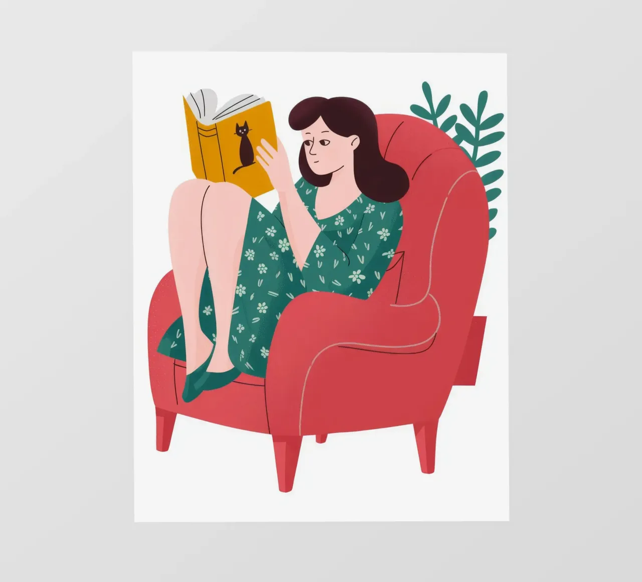 Red Chair Reading photo wallpaper by Fine Sanctuary