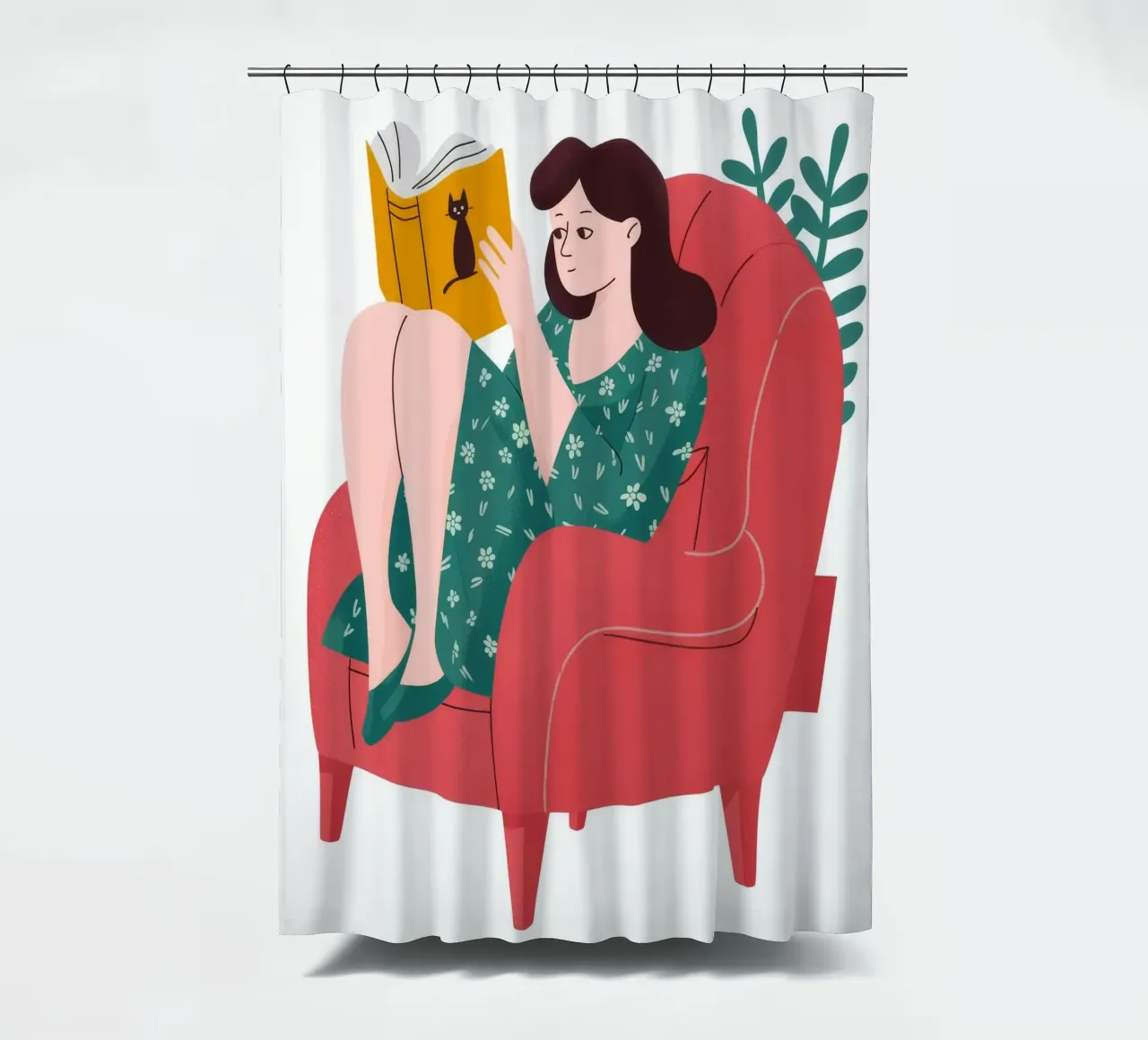 Lecture de la chaise rouge rideau de douche de Fine Sanctuary
