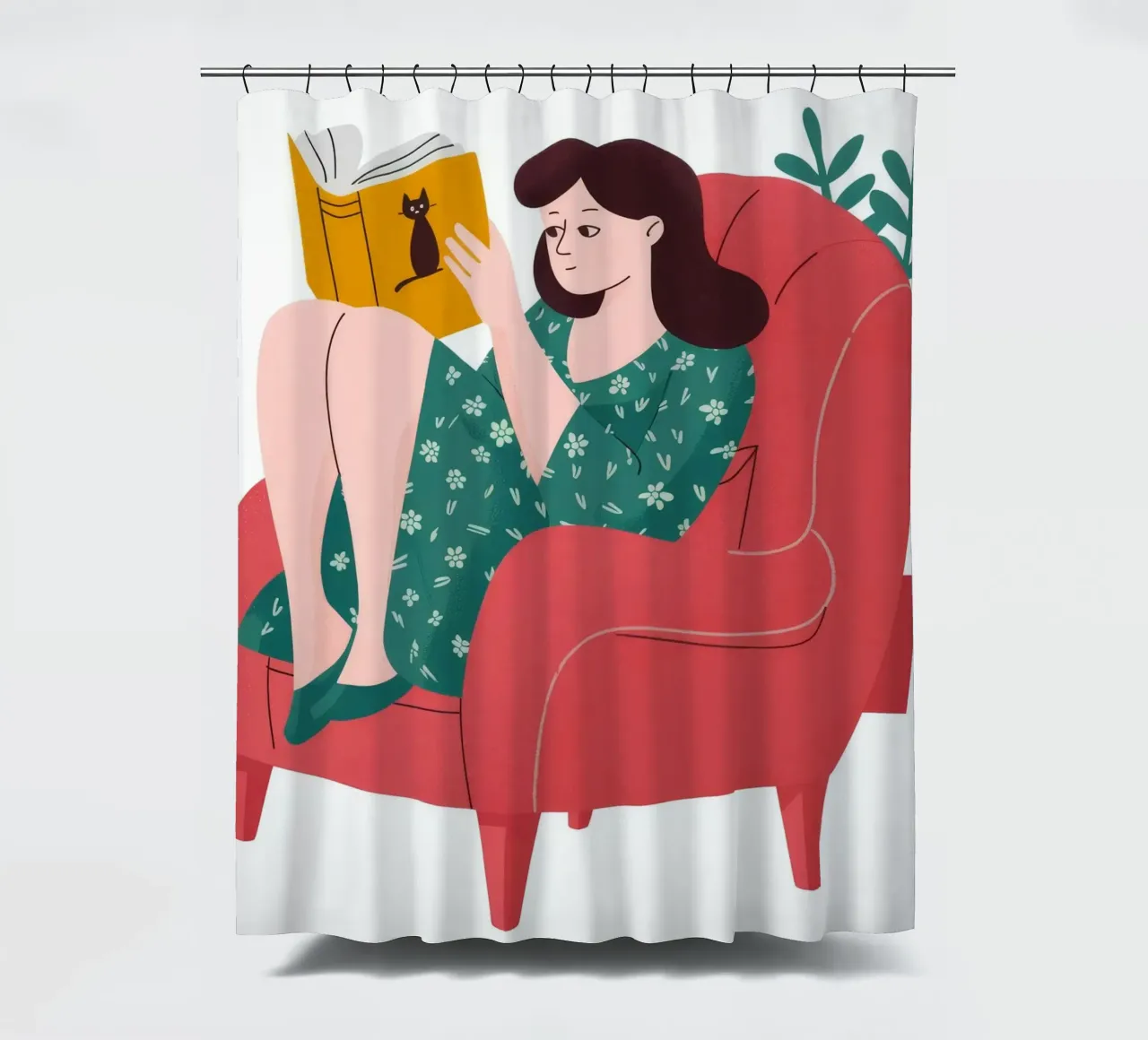 Lecture de la chaise rouge rideau de douche de Fine Sanctuary