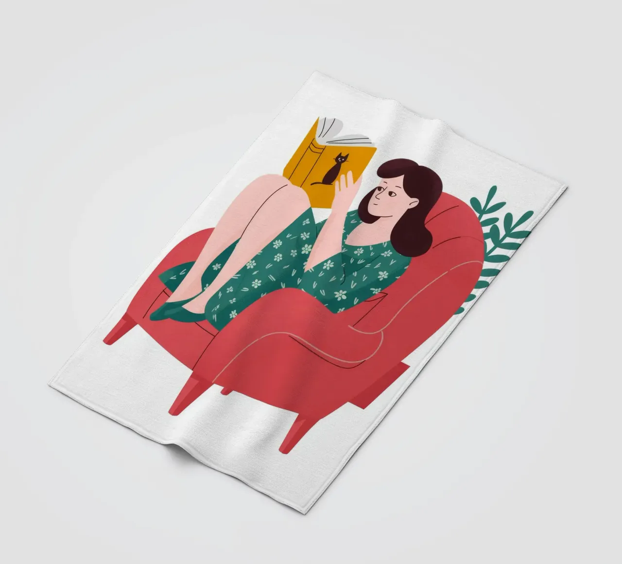 Lecture de la chaise rouge plaid polaire de Fine Sanctuary
