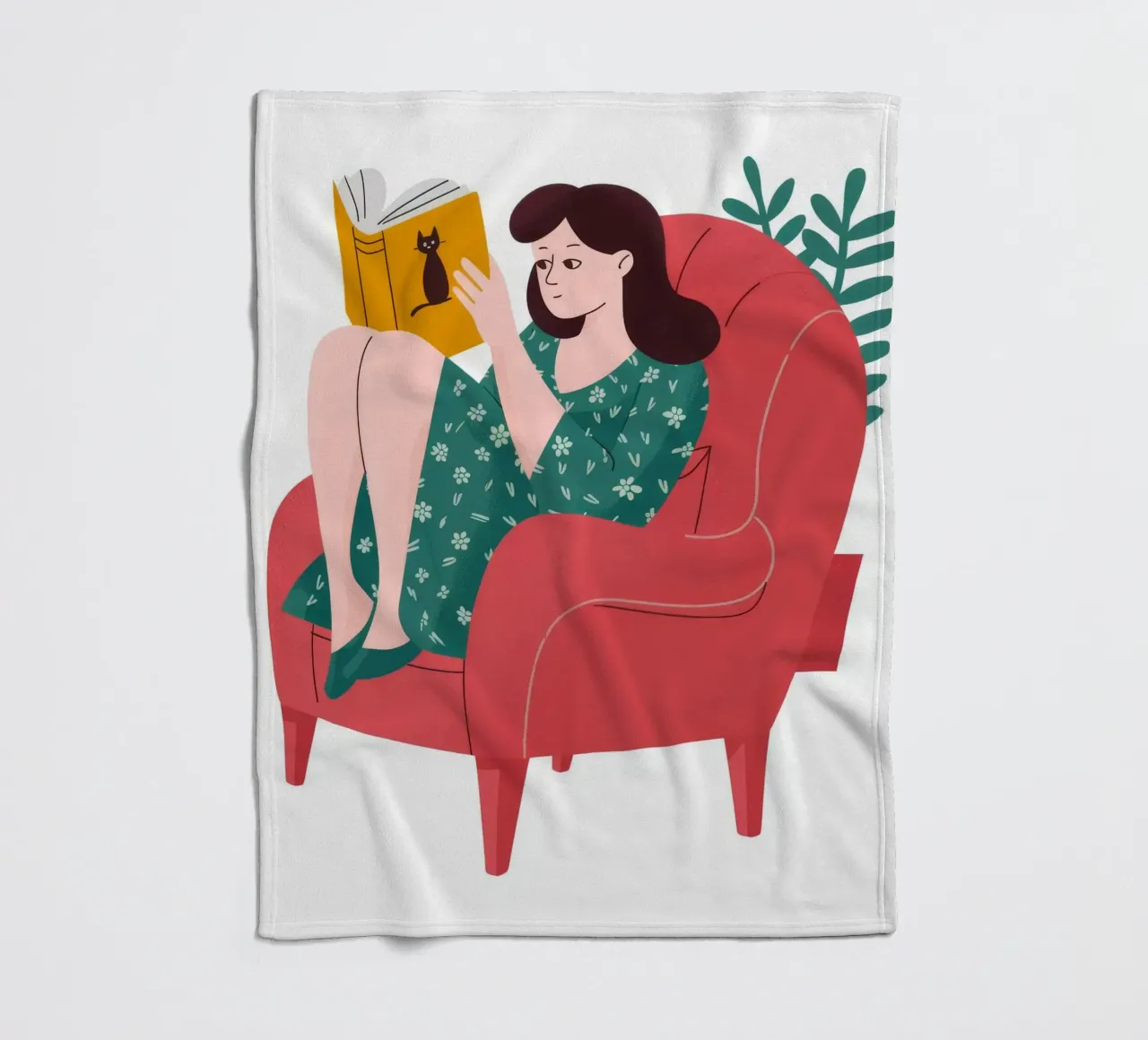 Lecture de la chaise rouge plaid polaire de Fine Sanctuary
