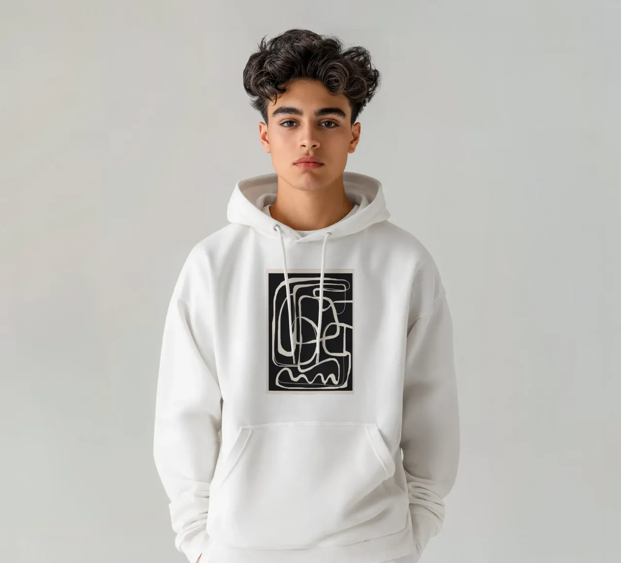 Modern Minimalist One Line Art 1 felpa con cappuccio da Nadjaa