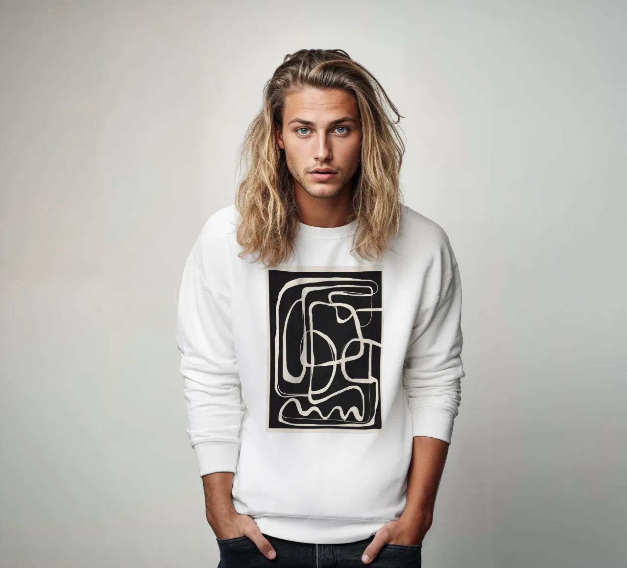 Modern Minimalist One Line Art 1 felpa da Nadjaa