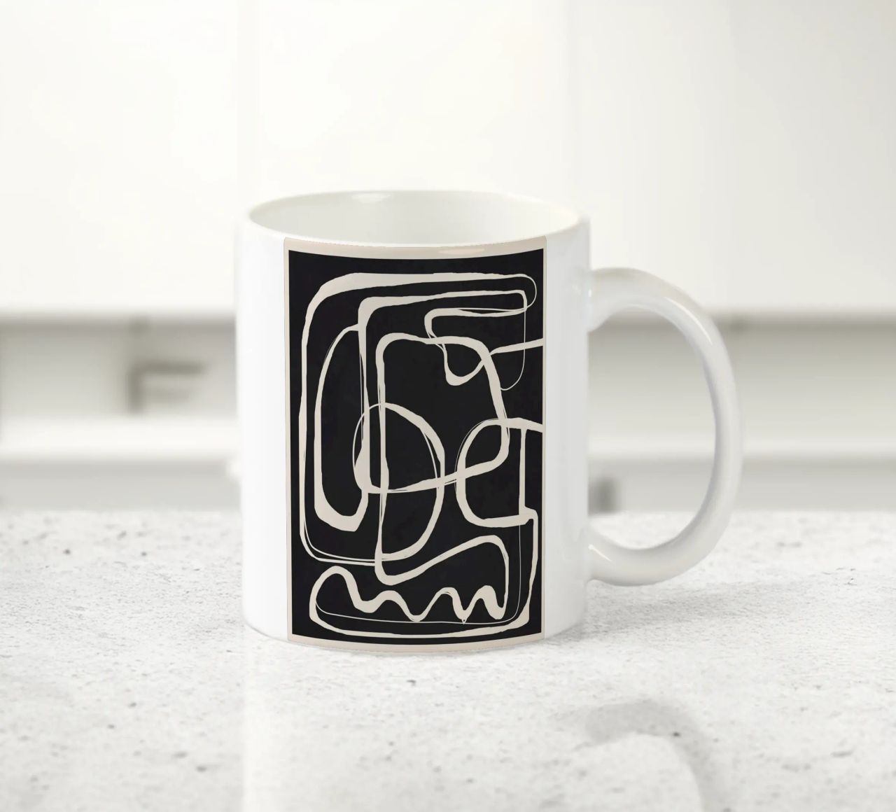 Modern Minimalist One Line Art 1 tazza in ceramica da Nadjaa