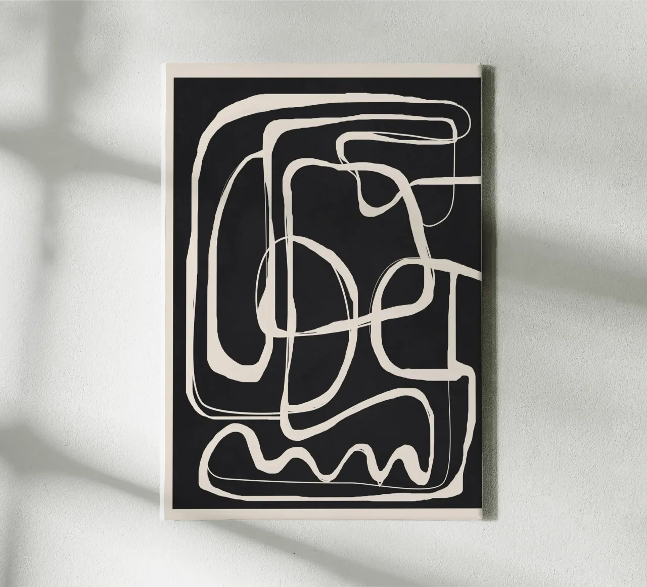Modern Minimalist One Line Art 1 canvas with Floater frame by Nadjaa