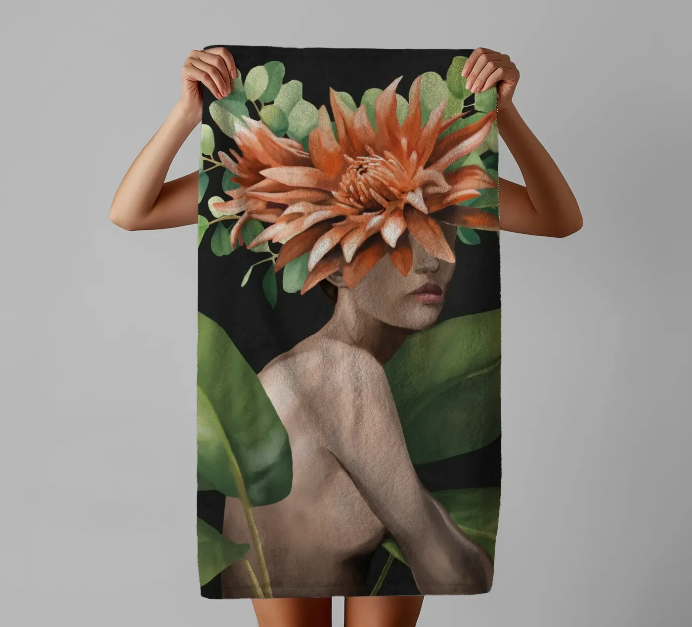 Veiled by Bloom 2 badhanddoek van Nadjaa