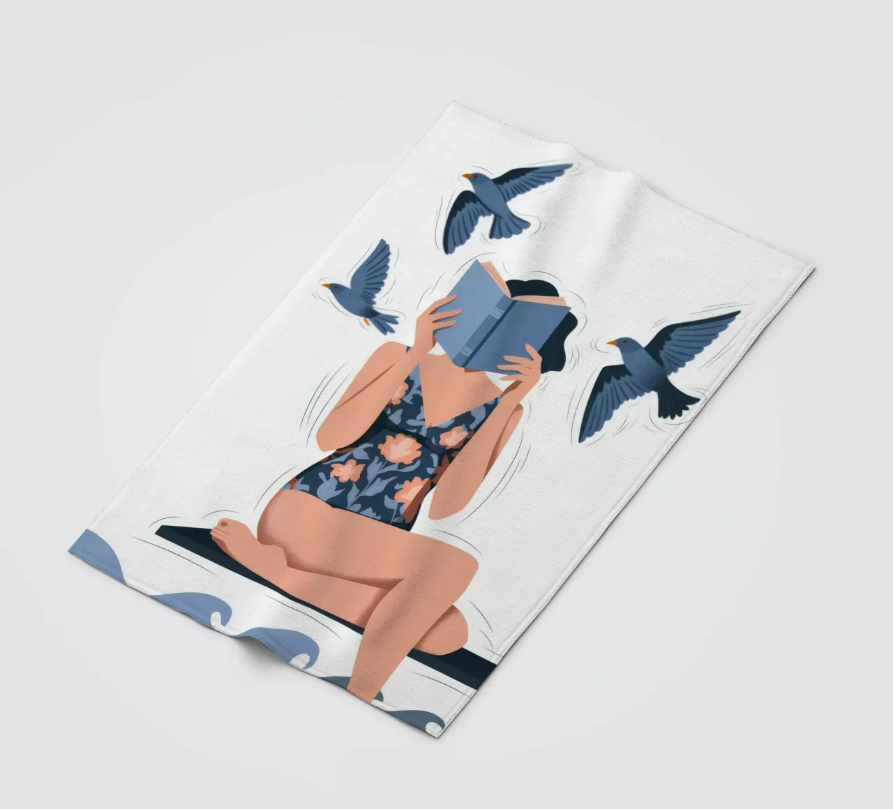 Serene Literary Escape fleece blanket by Fine Sanctuary