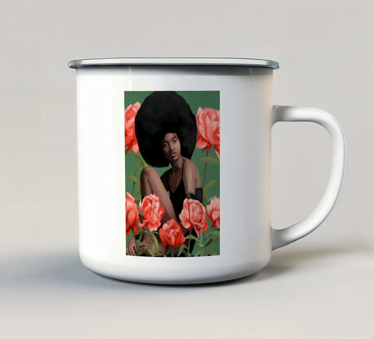 Garden of Peonies tazza in smalto da Nadjaa