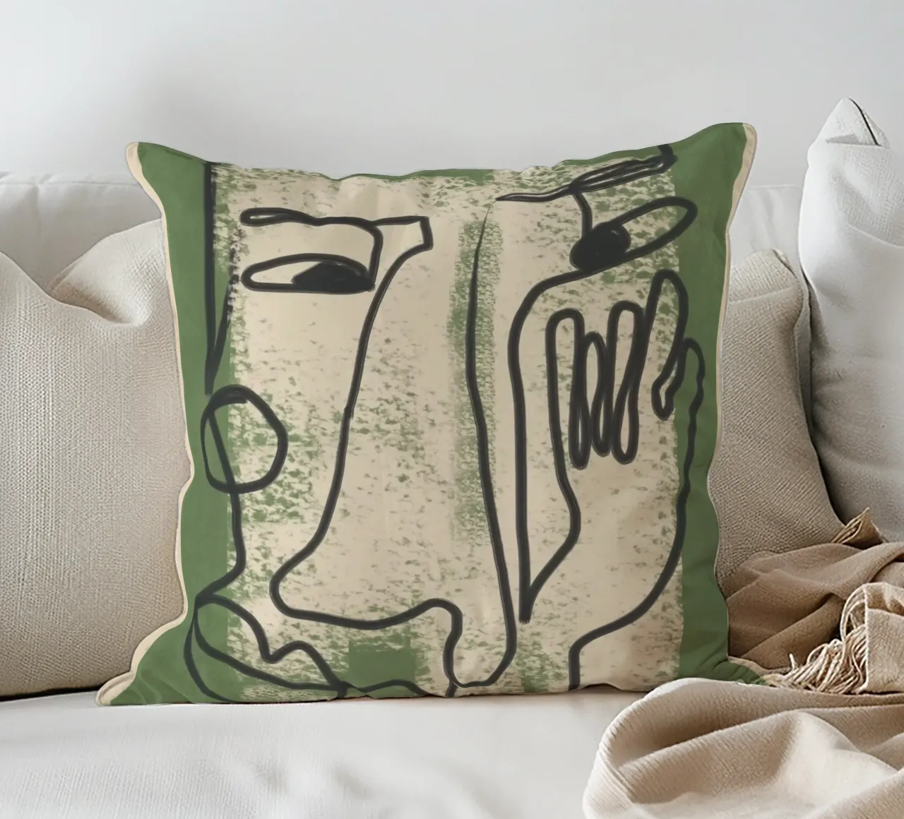 Minimal Face Impression 1 cuscino da Nadjaa