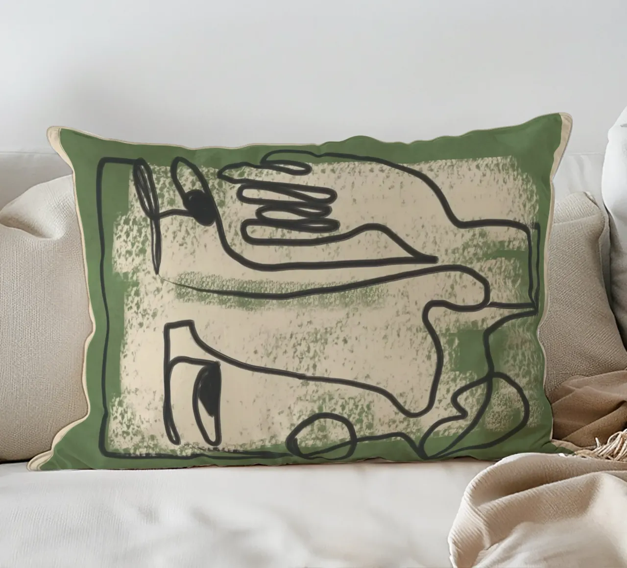 Minimal Face Impression 1 cuscino da Nadjaa