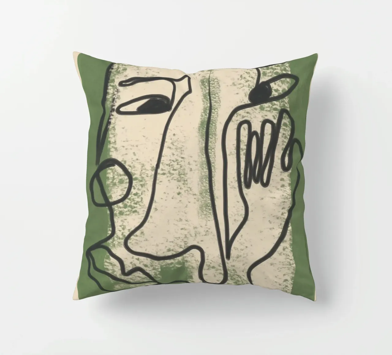 Minimal Face Impression 1 cuscino da Nadjaa