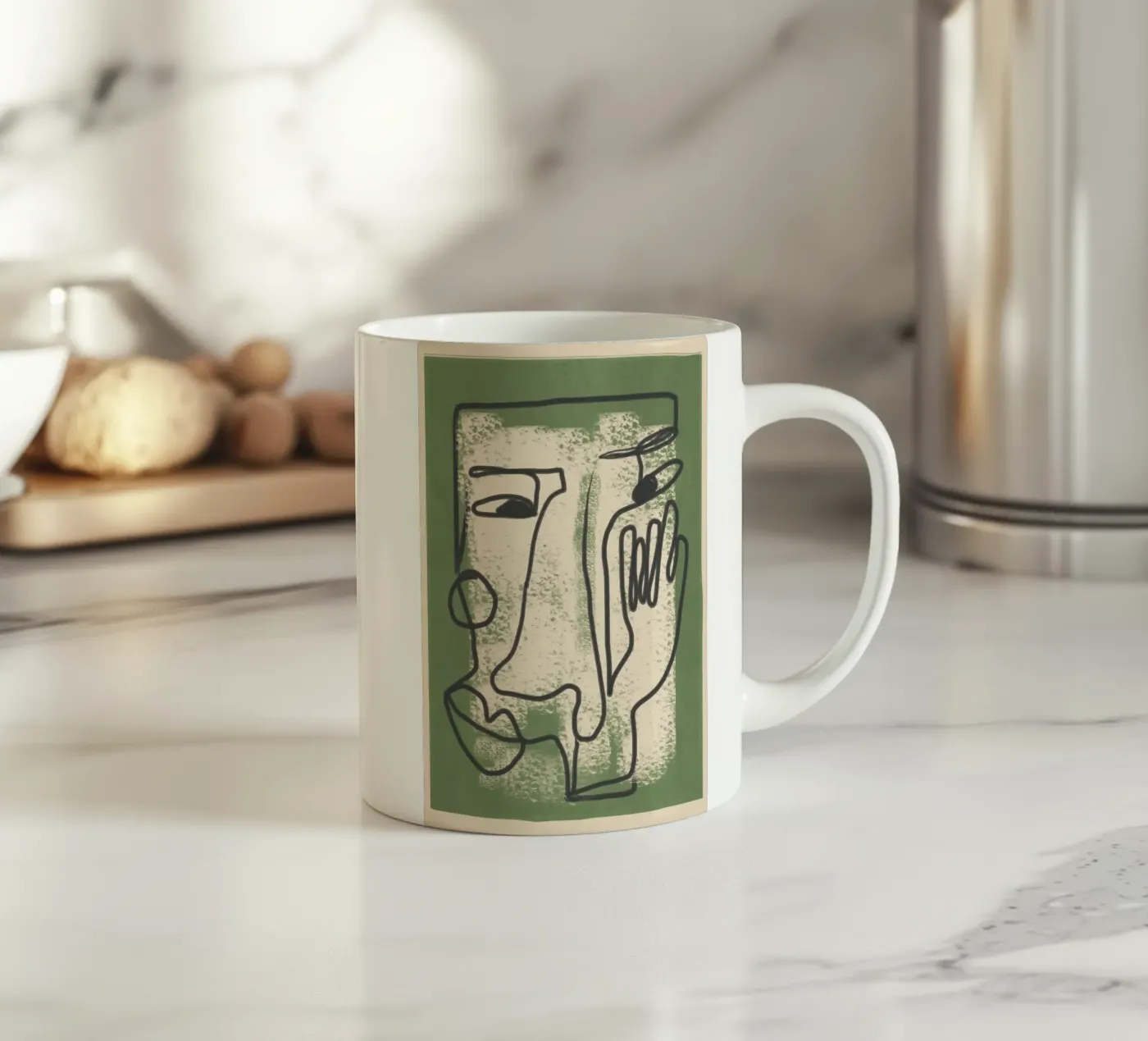 Minimal Face Impression 1 ceramic mug by Nadjaa