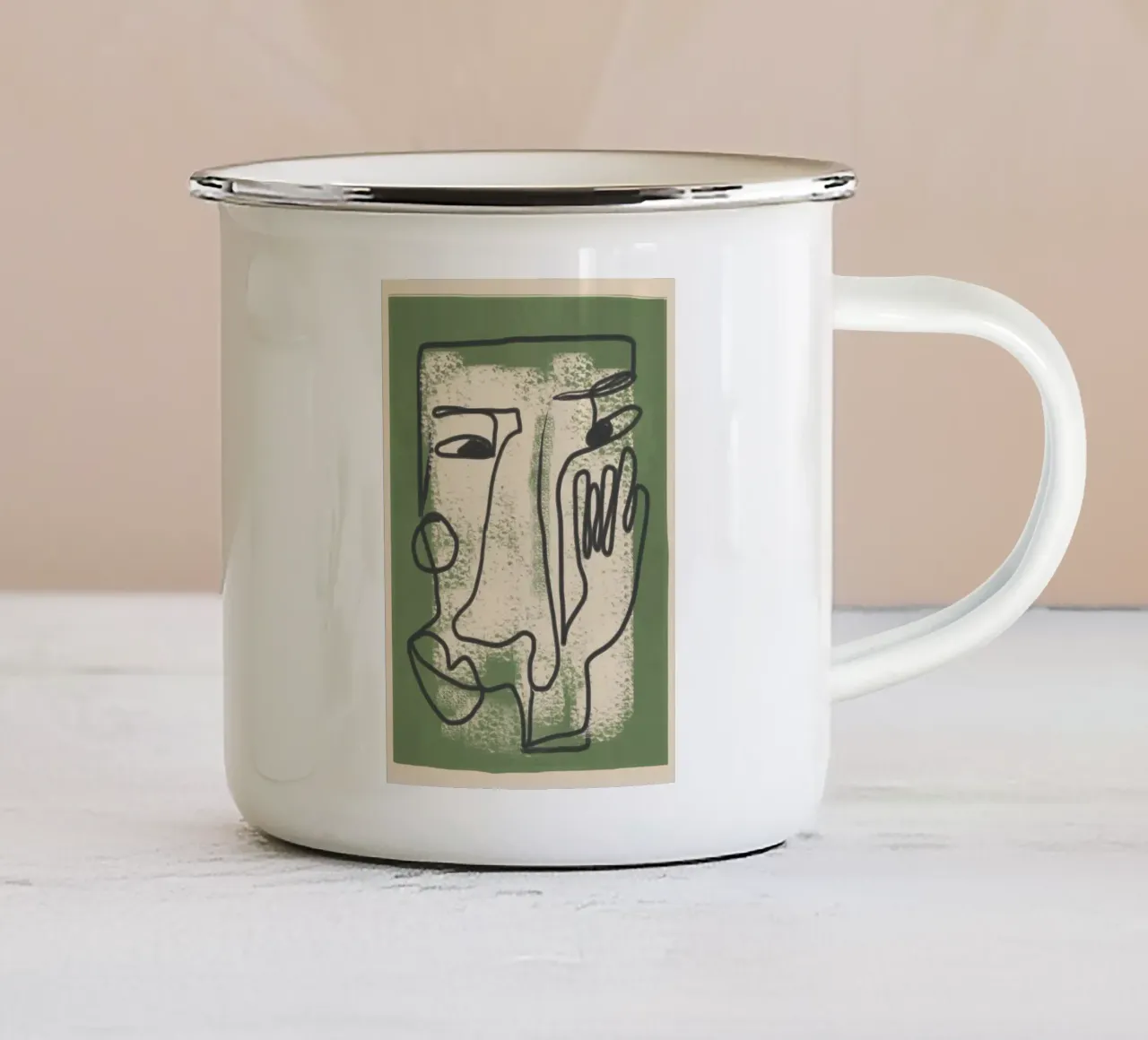 Minimal Face Impression 1 tazza in smalto da Nadjaa