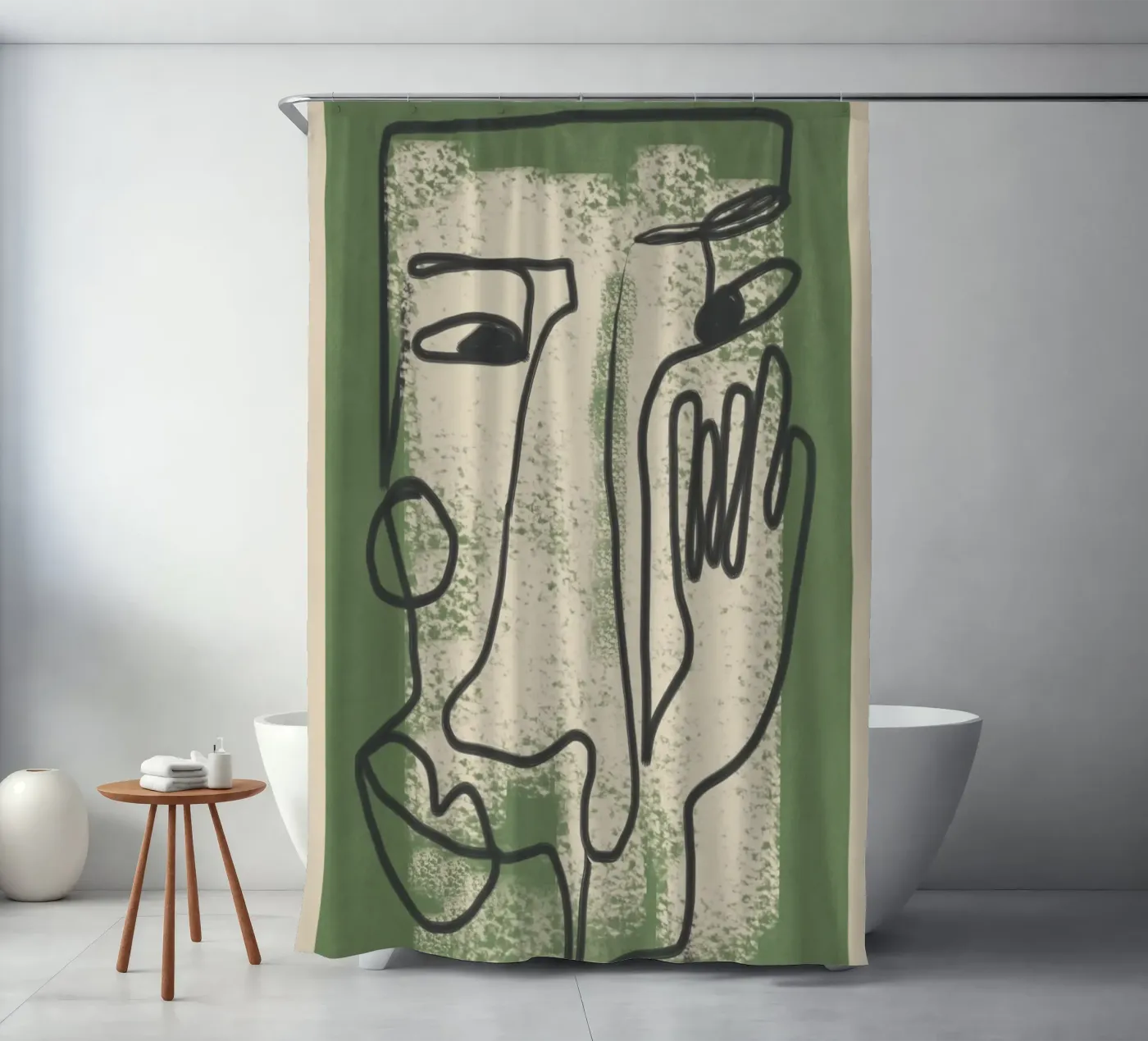 Minimal Face Impression 1 Duschvorhang von Nadjaa