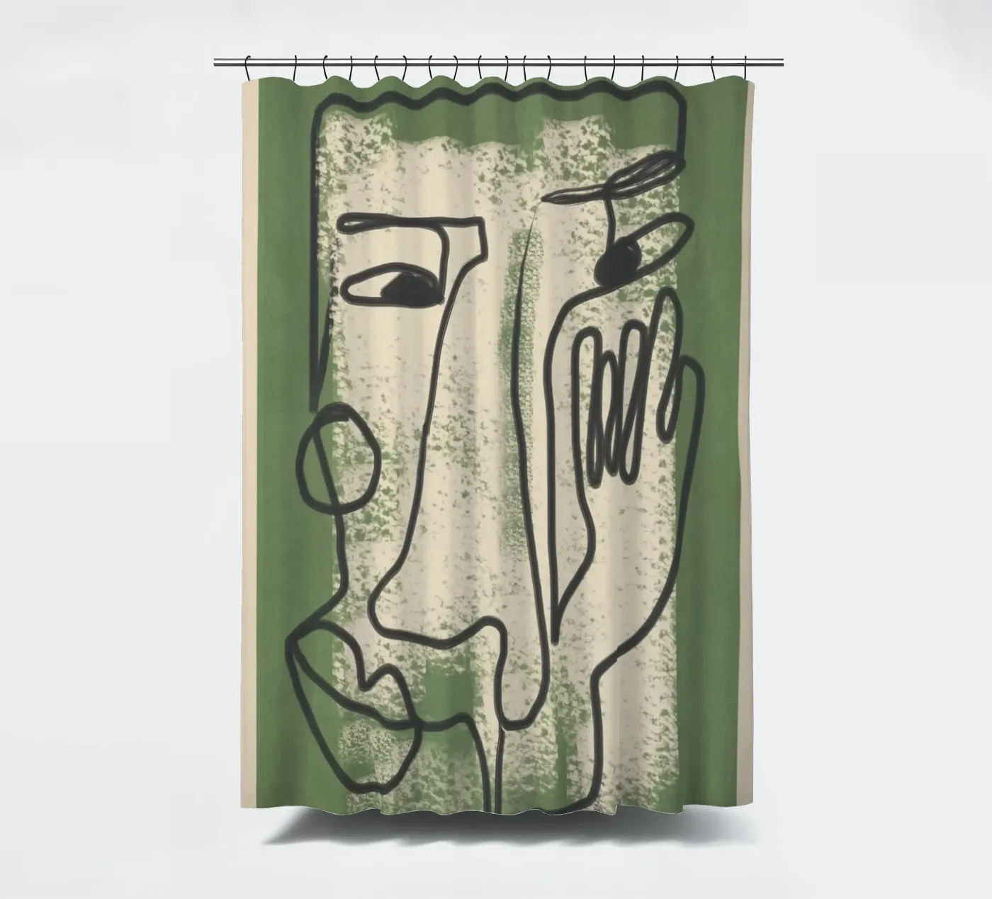 Minimal Face Impression 1 Duschvorhang von Nadjaa