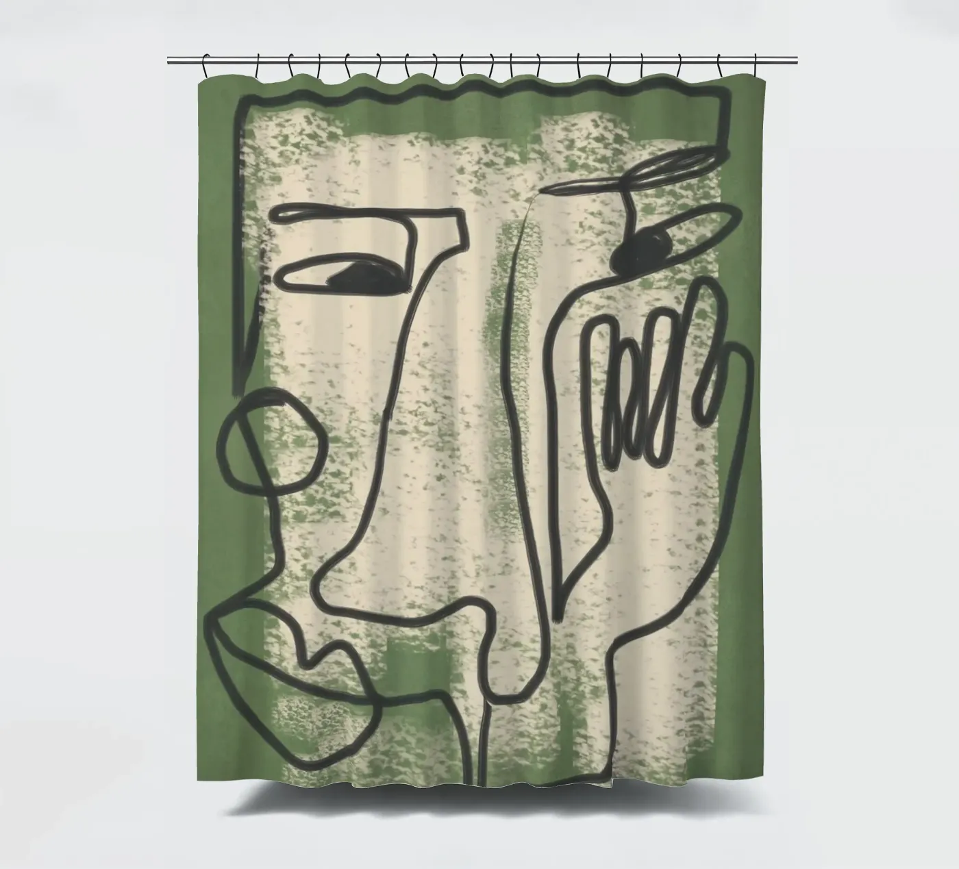 Minimal Face Impression 1 Duschvorhang von Nadjaa