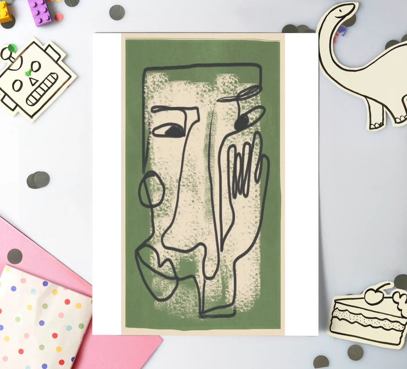 Minimal Face Impression 1 sticker sheet by Nadjaa