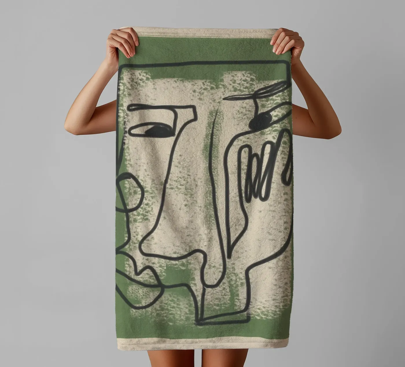 Minimal Face Impression 1 towel by Nadjaa