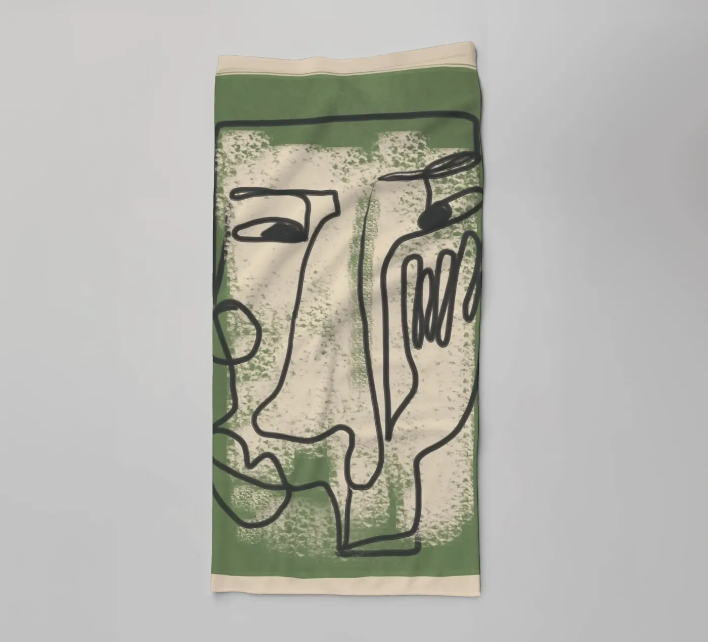 Minimal Face Impression 1 badhanddoek van Nadjaa