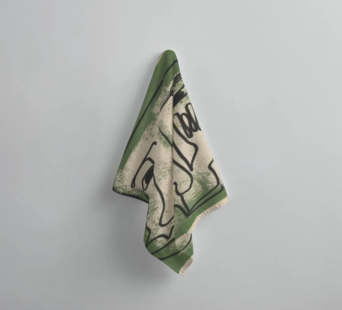 Minimal Face Impression 1 badhanddoek van Nadjaa