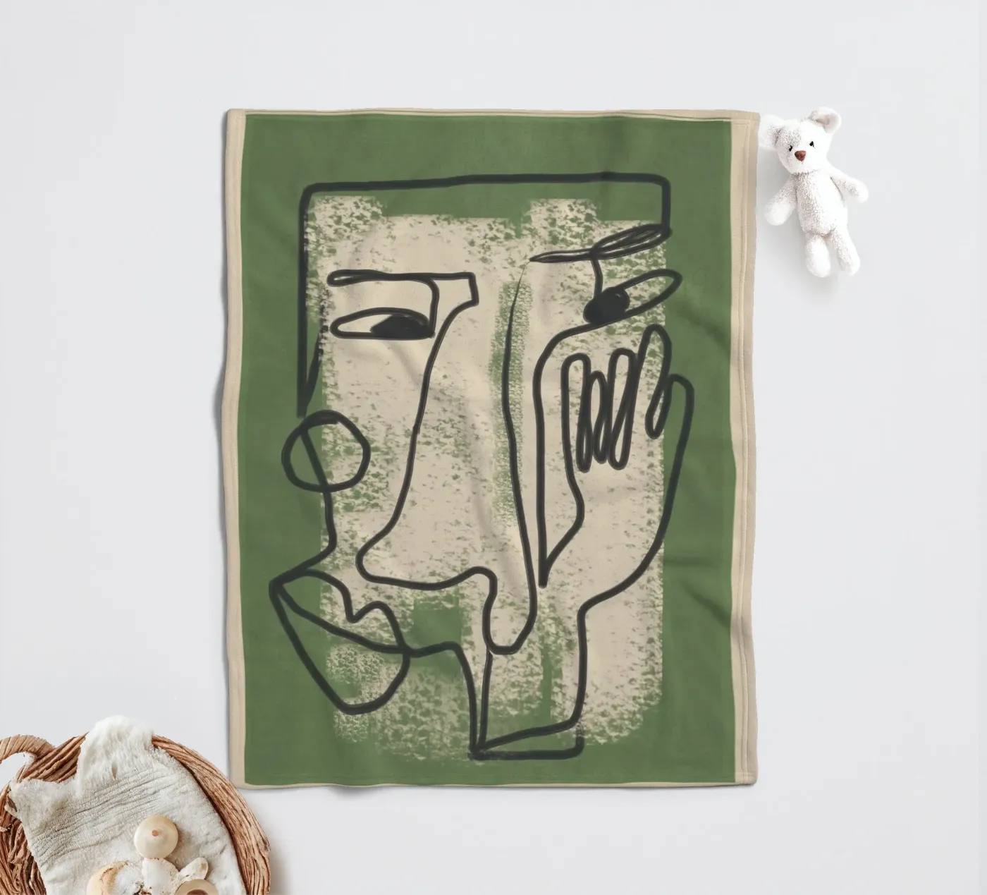 Minimal Face Impression 1 Fleecedecke von Nadjaa