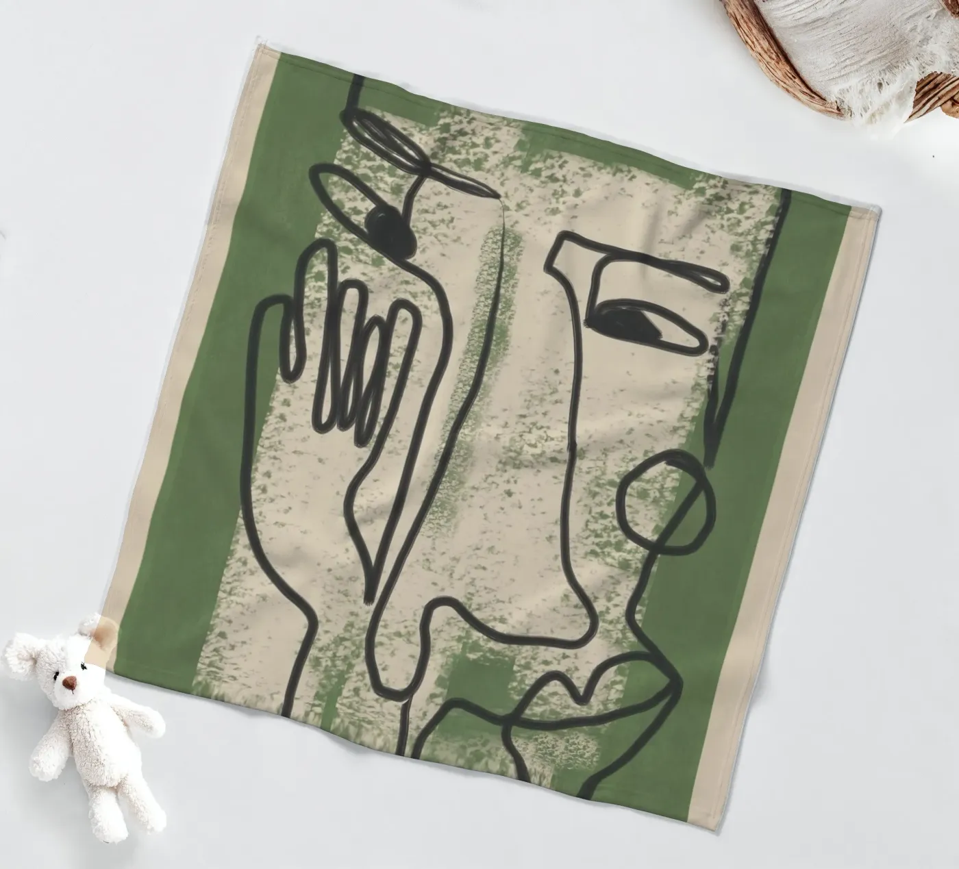 Minimal Face Impression 1 Fleecedecke von Nadjaa