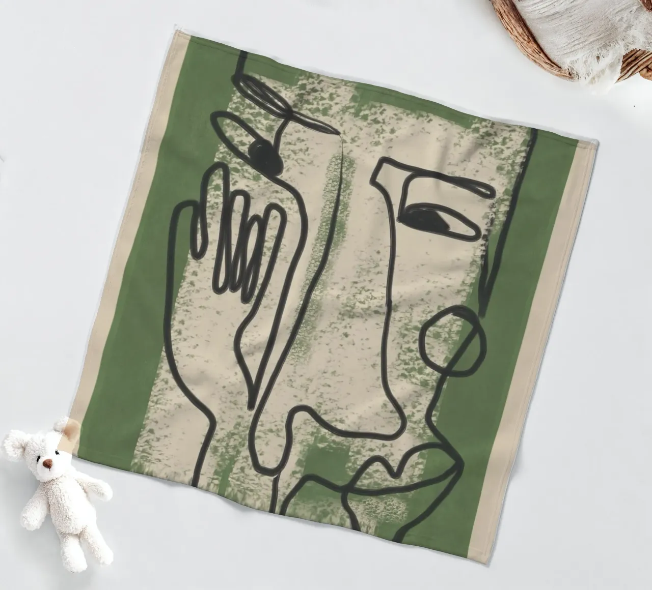 Minimal Face Impression 1 Fleecedecke von Nadjaa