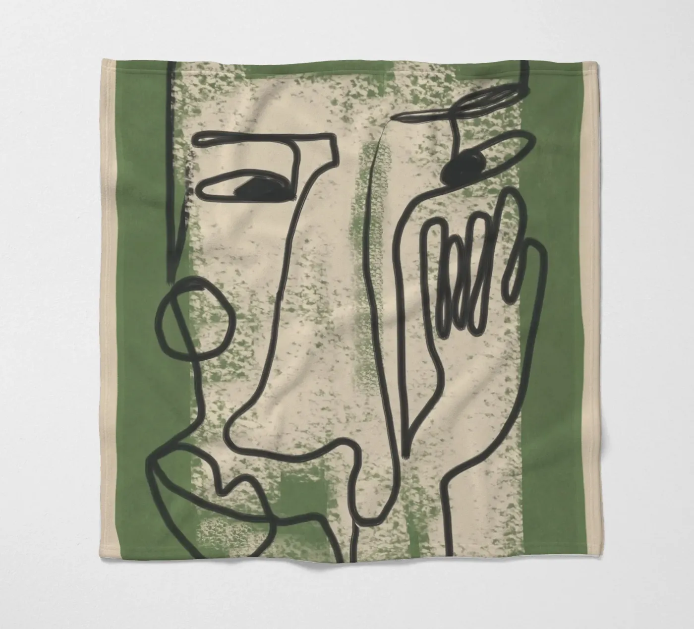 Minimal Face Impression 1 Fleecedecke von Nadjaa