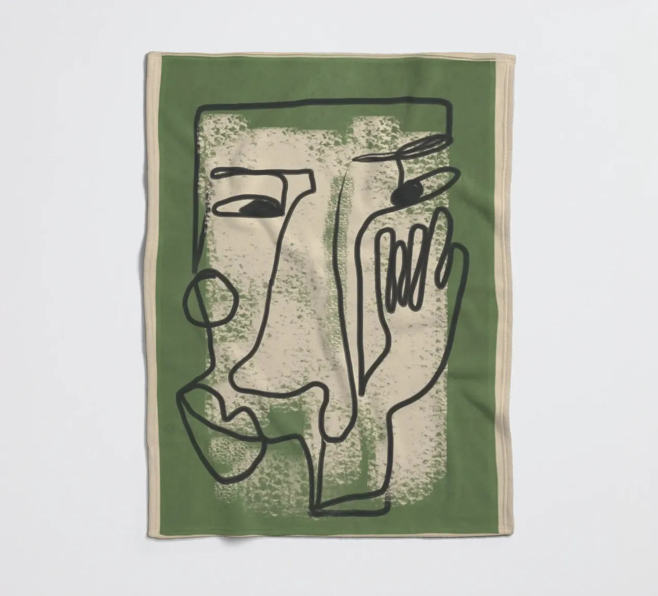 Minimal Face Impression 1 Fleecedecke von Nadjaa