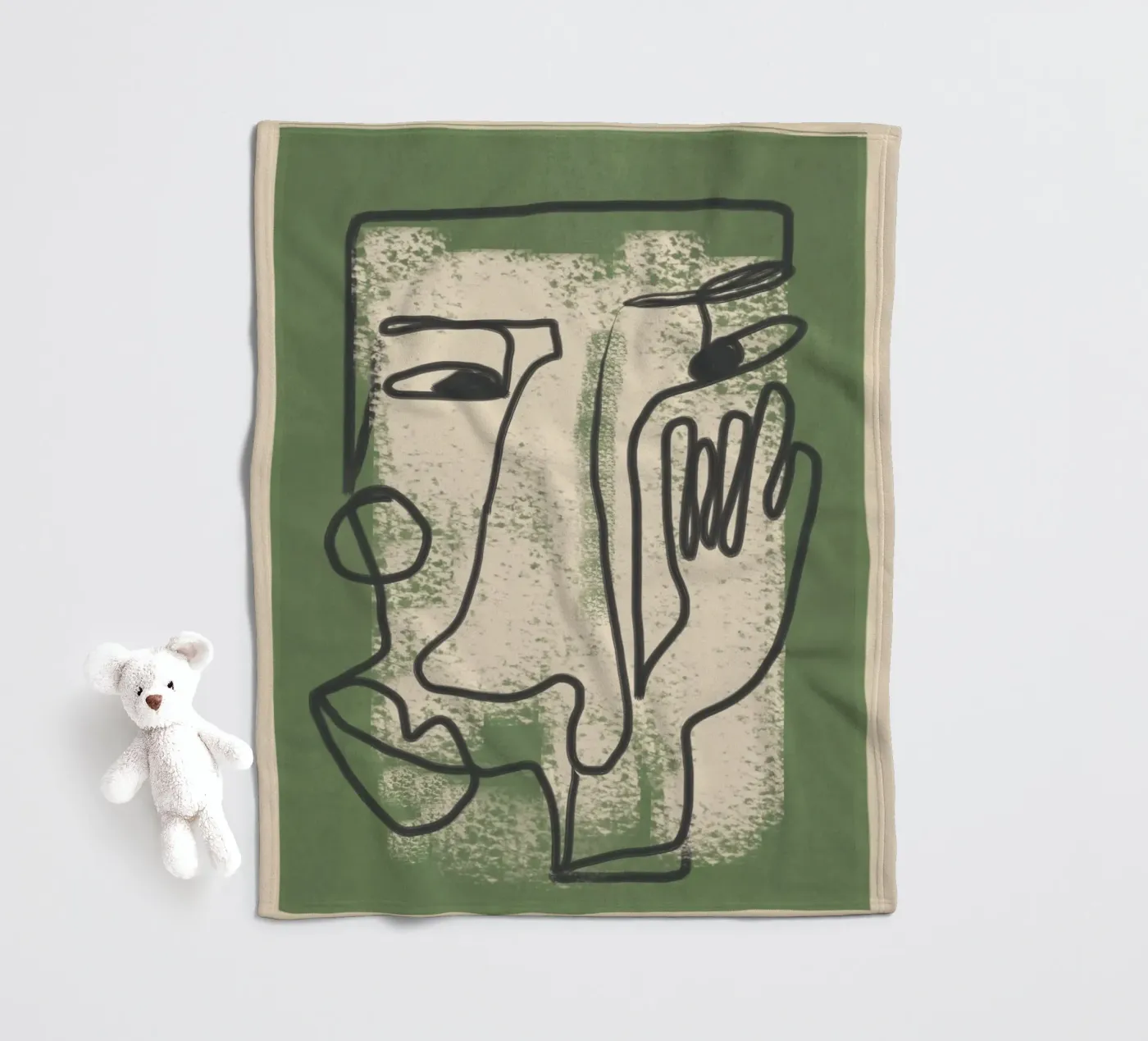 Minimal Face Impression 1 Fleecedecke von Nadjaa