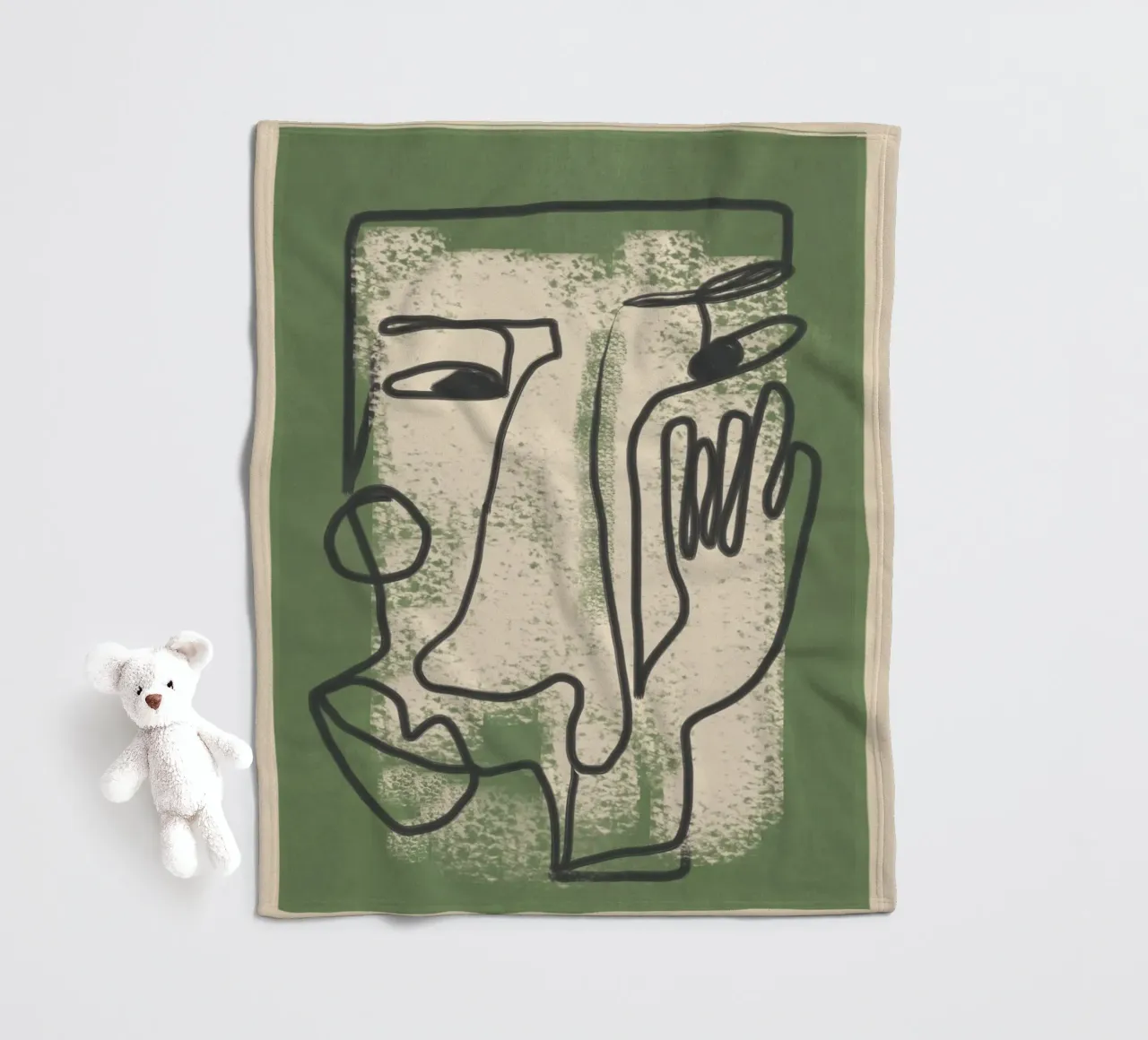 Minimal Face Impression 1 Fleecedecke von Nadjaa