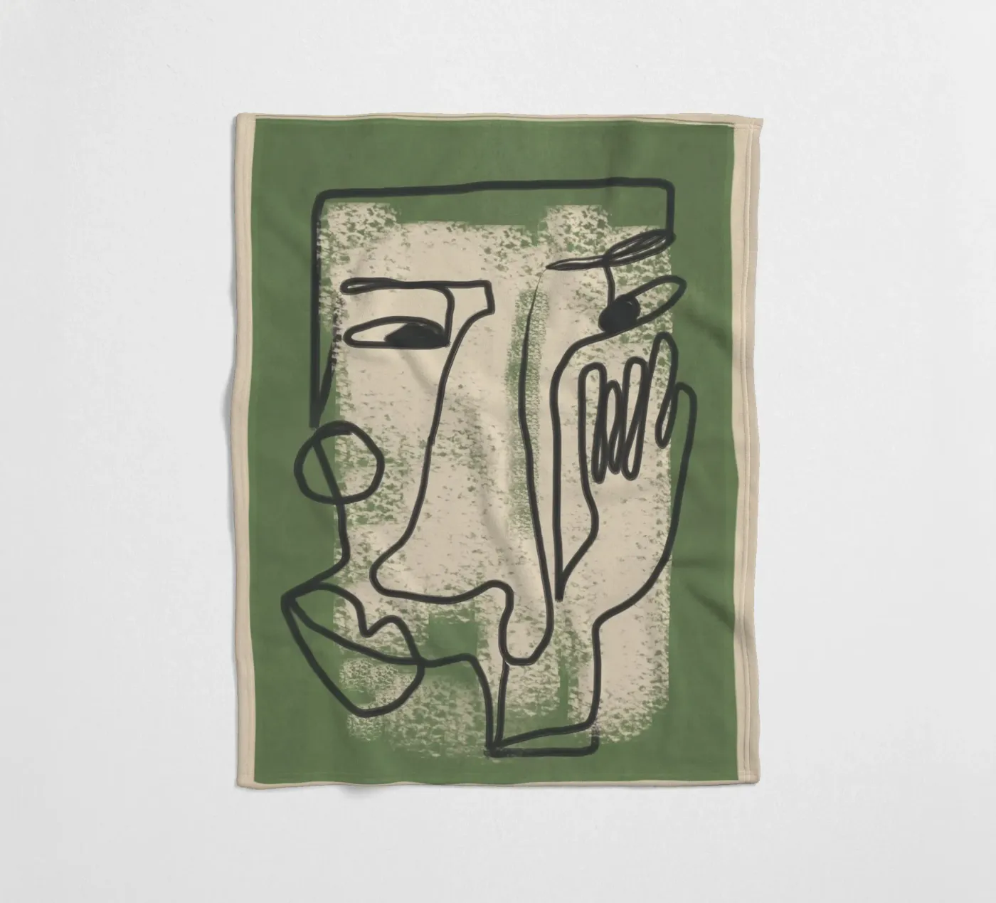 Minimal Face Impression 1 Fleecedecke von Nadjaa