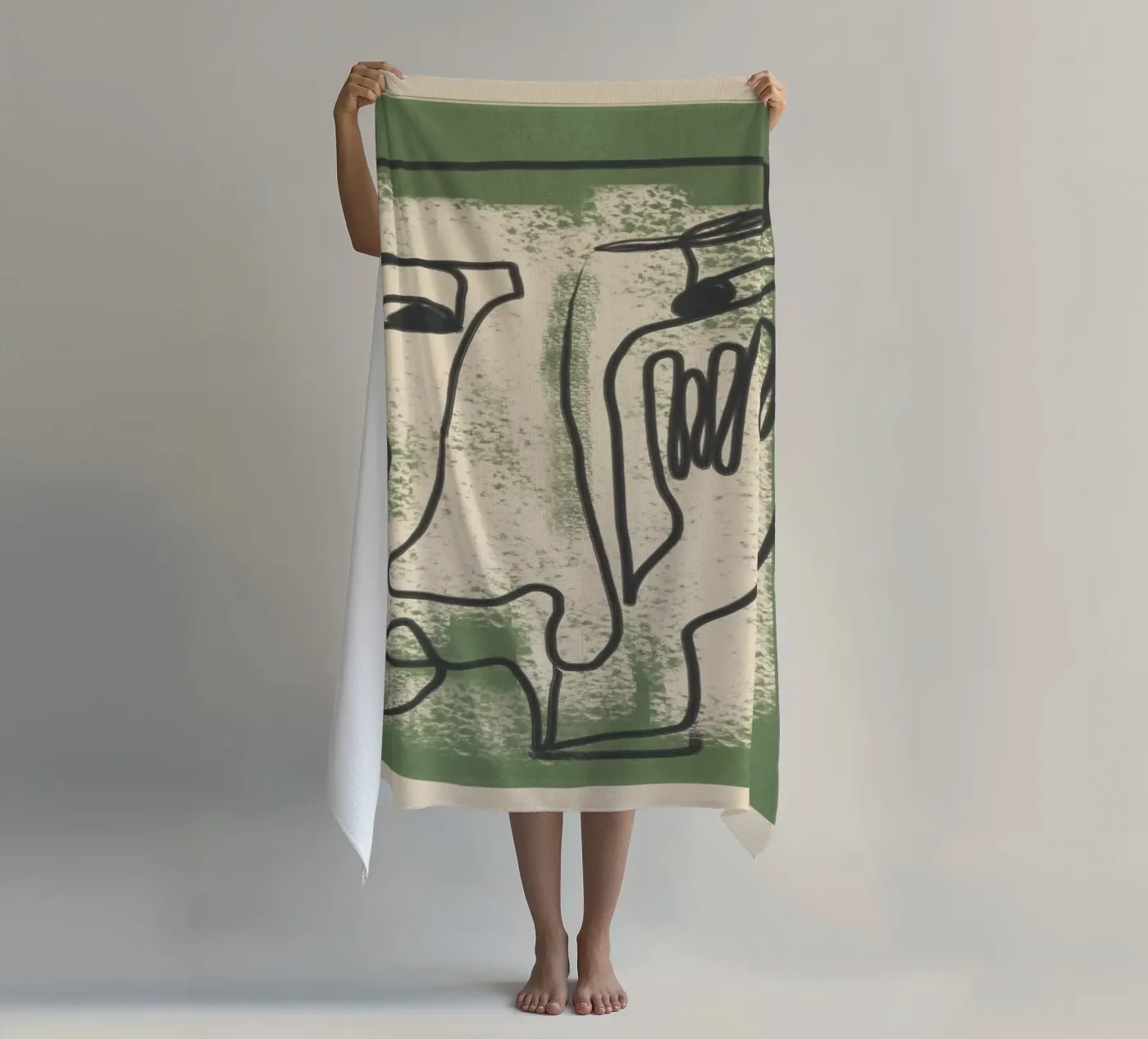 Minimal Face Impression 1 beach towel by Nadjaa